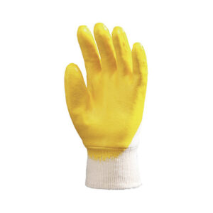 GANTELINE tenyéren mártott sárga nitril kesztyű